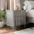thumbnail image 2 of Furniture of America Seabliss Glam 3-Drawer Nightstand, Silver, 2 of 12