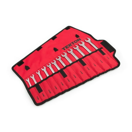 Discount Metric Combination Wrench - TEKTON Ratcheting Combination Wrench Set with Roll-up Storage Pouch, Metric, 8 mm - 19 mm, 12-Piece | WRN53190
