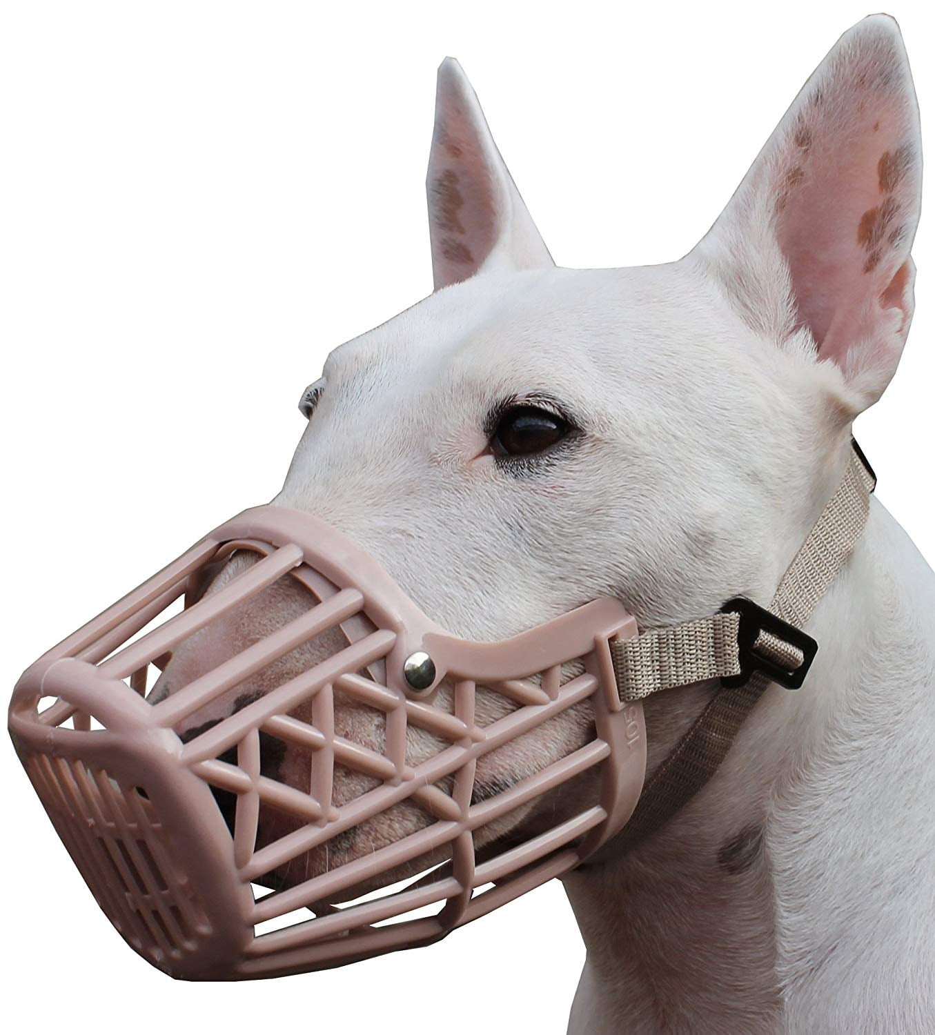 New Adjustable Plastic Leather Basket Cage Pet Dog Muzzle Black Beige 7 Sizes