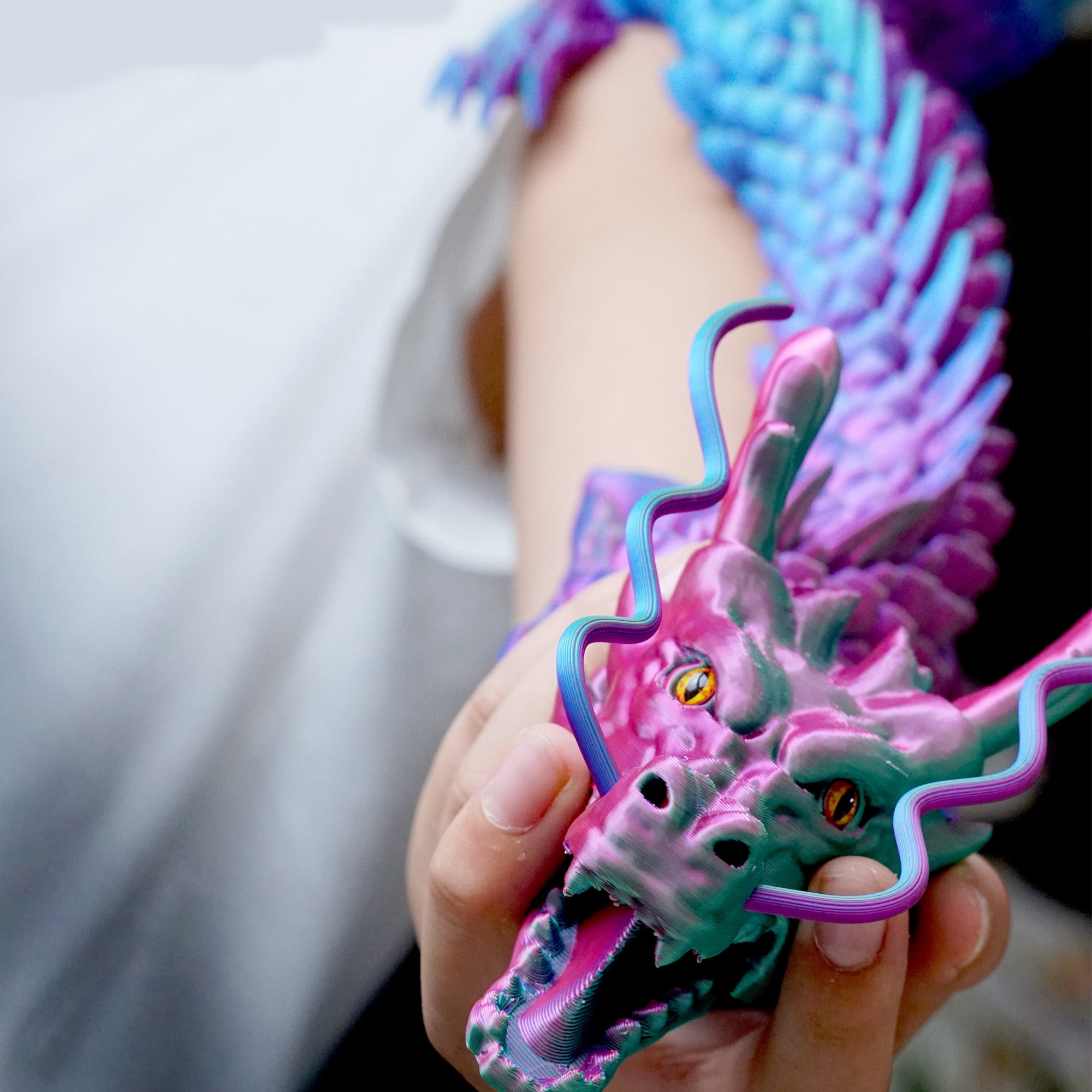 33.5inch Super Large 3D Printed Dragon Models,Flexible Joint Animal lacertid Figurines, 3D Printing Stuff Cheap,Stress Relief, Fidget restlessness, ADHD Toys, Surprise Fantasy Gifts