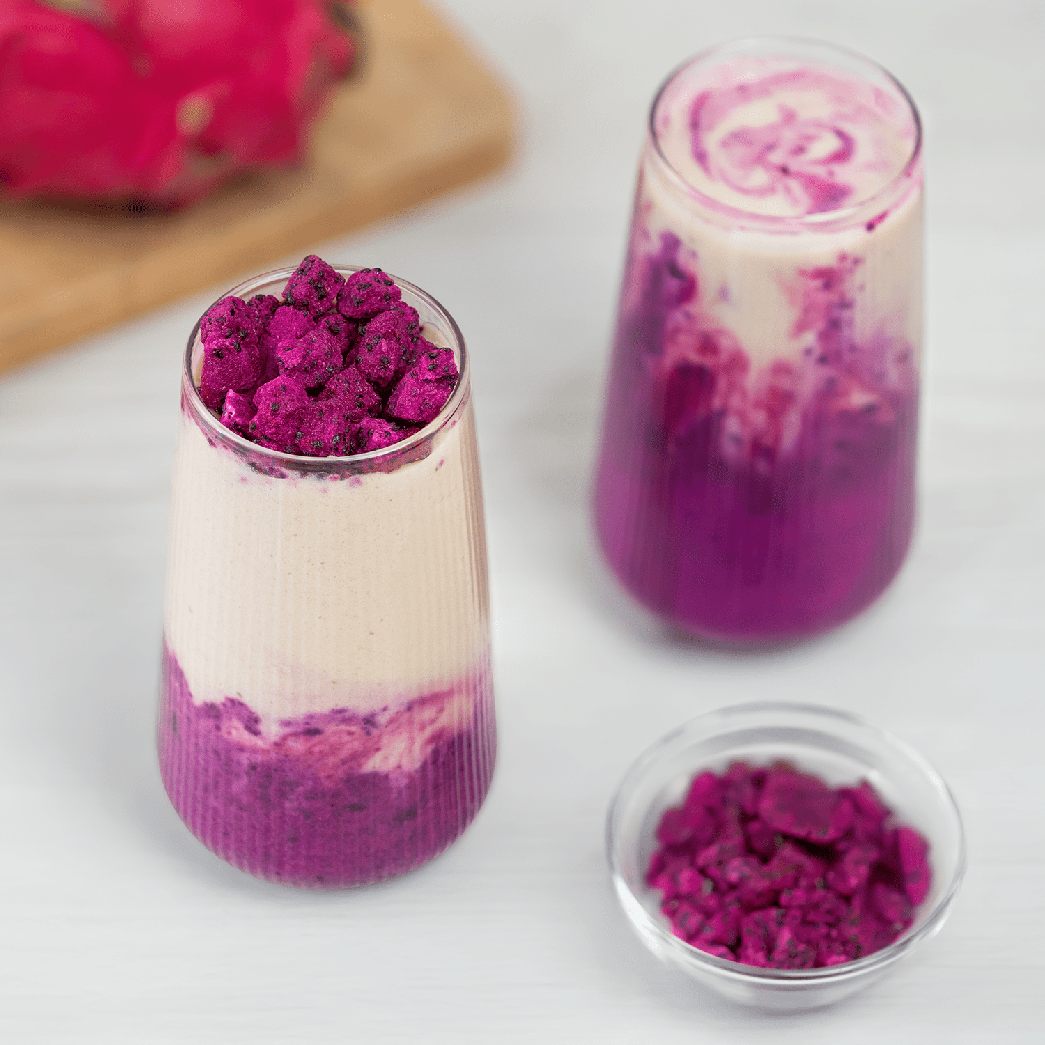 [12 Pack] Tea Zone Freeze-Dried Dragon Fruit, Diced - 1.76 oz