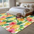 thumbnail image 4 of Summer Pineapple Area Rugs 8'x10', Washable Small Throw Rugs for Living Room Patio, Tropical Fruits Lemon Sage Green Plaid Indoor Outdoor Rug Non-Slip Low Pile Carpet Runner Reversible Floor Mats, 4 of 8