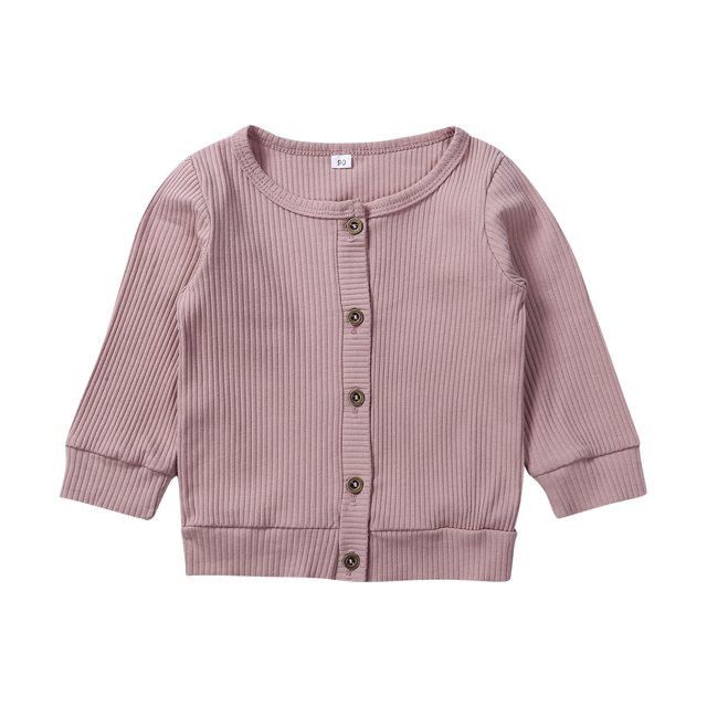SUNSIOM Boys Girls Button-down Cardigan, Solid Color Sweater, Casual Outerwear