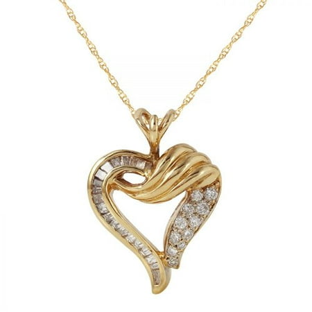 Ladies 1.3 Carat Diamond 14K Yellow Gold Necklace