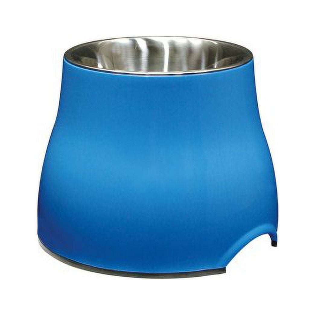 Dog It Elevated Dog Dish Blue Plastic w/Metal Non Slip Large 30.4oz, 8.75"x6.5"H