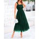 thumbnail image 4 of Vestido BTFBM para mujer de verano 2025, sin mangas, cuello cuadrado, midi, 4 of 6