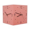 thumbnail image 1 of Reloj de pared de esquina de doble cara, decoración de arte de pared, sin tictac, silencioso, moderno, amigo Rosa, 1 of 7