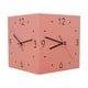 thumbnail image 1 of Reloj de pared de esquina de doble cara, reloj de esquina cuadrado, de metal, silencioso y sin tictac. Rosa, 1 of 7