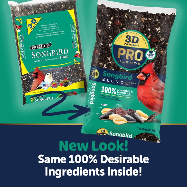 3-D Pro Blends Songbird Blend Wild Bird Food, Wild Bird Seeds, 15