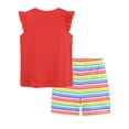 thumbnail image 4 of Girls 2 Piece Outfits Summer Clothes Cute Graphic Tank Top And Casual Shorts Kids Clothing Sets Size 2-3 Years, 4 of 7
