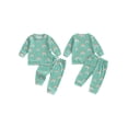 thumbnail image 2 of Baby Toddler Girls 2PCS Fall Clothing Sets 0 6 12 18 24 Months 2T 3T Long Sleeve Round Neck Rainbow Print Tops Drawstring Pants Outfits, 2 of 9