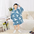thumbnail image 6 of Dailycode Wearable Blanket Hoodie Oversized Sherpa Flannel Blankets with Pocket for 3-14 Year Old Pigeon Silhouette, 6 of 7