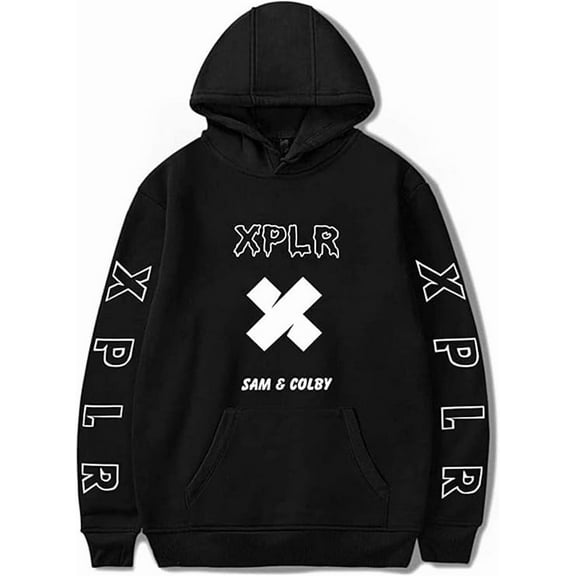 Sam and Col by Hoodie Merch Print Hooded Sweatshirt Trendy Pullover Hoodie for Men Women