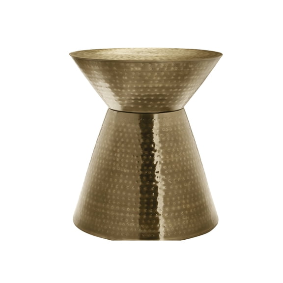 Gold Metal Nightstand with Hourglass Design | Suitable for Living Room, Simple Setup