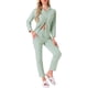 thumbnail image 1 of INSPIRAR CHIC Pijamas de Algodón para Mujeres, Con Botones, Camisa de Manga Larga y Pantalones, Conjuntos de Pijamas L Verde, 1 of 6