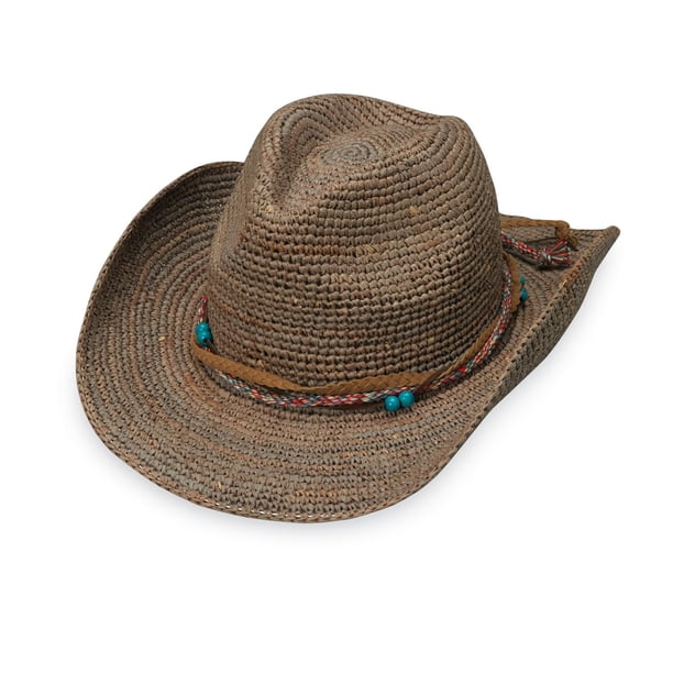 Sombrero Wallaroo Catalina Cowboy de fibra de rafia en forma de hongo para mujer