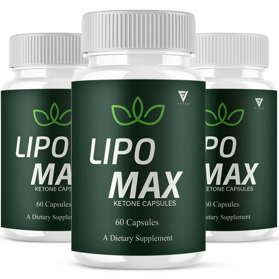(3 Pack) Lipo Max Advanced Keto Capsules, LipoMax Maximum Strength Daily Health & Wellness Support Supplement (180 Capsules)