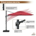 thumbnail image 4 of CASAINC 11FT Square Cantilever Patio Umbrella in Red (without Umbrella Base), 4 of 8