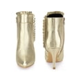 thumbnail image 5 of BLISSFUL STEP Pointed Toe Ruffle Stiletto Heel Ankle Boots for Women, 5 of 5