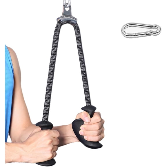Kaleduo Tricep Rope 27 & 36 inches 2 Colors Fitness Attachment Cable Machine Pulldown Heavy Duty Coated Nylon Rope with Solid Rubber Ends