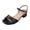 Black, variant on Silver Ladies Buckle Comfortable Soft Leather Sandals Open Toe Lightweight Platform Summer Casual Outdoor Beach Walking Shoes