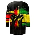 thumbnail image 4 of lcziwo Womens Black History Month Tee Shirts 3/4 Length Sleeve Crewneck Blouses Independence Day Fist Print Tops Celebrating Freedom Tunic Tees 2025 Multicolor,M, 4 of 5