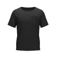 thumbnail image 4 of BRGZLK Men's Linen T-Shirts Solid Color Crewneck Short Sleeve Lightweight Loose Basic Tees Casual Plain Tops with Pocket for Summer Black XXL, 4 of 6