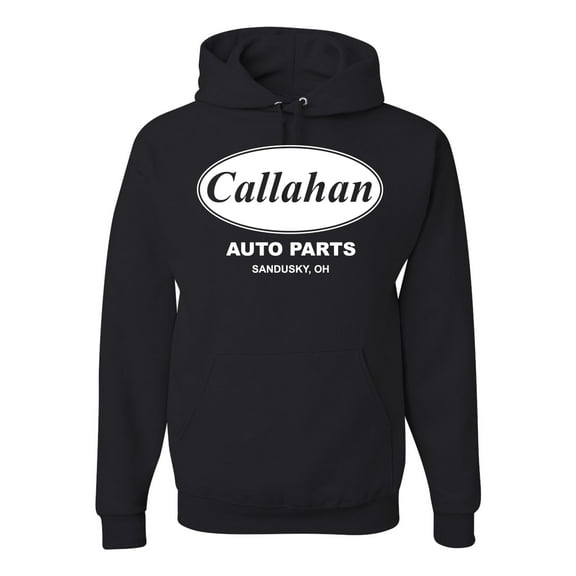 Wild Bobby, Callahan Auto Parts Sandusky Ohio Retro 90s Funny Tommy Boy, Pop Culture, Unisex Graphic Hoodie Sweatshirt, Black, Small