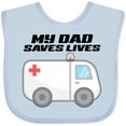 thumbnail image 3 of Inktastic My Dad Saves Lives Ambulance Boys or Girls Baby Bib, 3 of 4