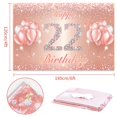 thumbnail image 2 of Fondo De Cartel De Feliz Cumpleaños Número 22 - 22 Suministros De Decoración Para Fiesta De Cumpleaños Para Mujeres O Hombres - Oro Rosa 4 X 6 Pies, 2 of 5