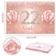 thumbnail image 2 of Fondo De Cartel De Feliz Cumpleaños Número 22 - 22 Suministros De Decoración Para Fiesta De Cumpleaños Para Mujeres O Hombres - Oro Rosa 4 X 6 Pies, 2 of 5