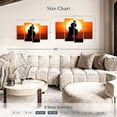 thumbnail image 4 of Elephant Stock Sunset Cowboy Wall Art - Horizontal Multi Panel Canvas - Living Room Wall Decor - Our America Multi Panel - Orange And Black Decor - 43" x 27", 4 of 8