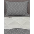 thumbnail image 3 of Geometric Comforter & Sham Bedding Set, Black and White Thin Zigzag Lines Horizontally Aligned Repeating Pattern, 3 pcs Duvet Set Microfiber Filling Quilt, 5 Sizes, Black and White, by Ambesonne, 3 of 4