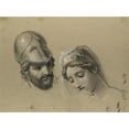 thumbnail image 3 of Joseph-Ferdinand Lancrenon 18x14 Black Modern Framed Museum Art Print Titled - Heads Studies for ‘Castor and Pollux Freeing Helen’ (1817), 3 of 5