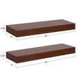 thumbnail image 2 of Kate and Laurel Havlock Wood Shelf Set, Walnut Brown 2 Piece 24 inch, 2 of 9