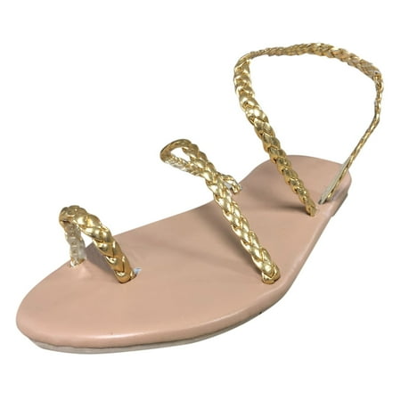 

ZMHEGW Women Sandals Fashion Spring Summer Ladies Casual Low Heel Slip On Large Size Sandals Shoes For Womens