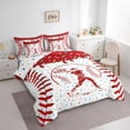 thumbnail image 2 of Erosebridal Red Dripping Baseball Stitch & Batter Silhouette Graphic Twin Bedding Sets 7-Piece, Baseball Graphic Bedding Comforter Set for Boys And Girls Kids,Ultra Soft Home Decor, 2 of 5
