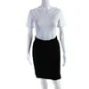 Pre-owned|Escada Margaretha Ley Womens Back Zip Knee Length Pencil Skirt Black Wool IT 36