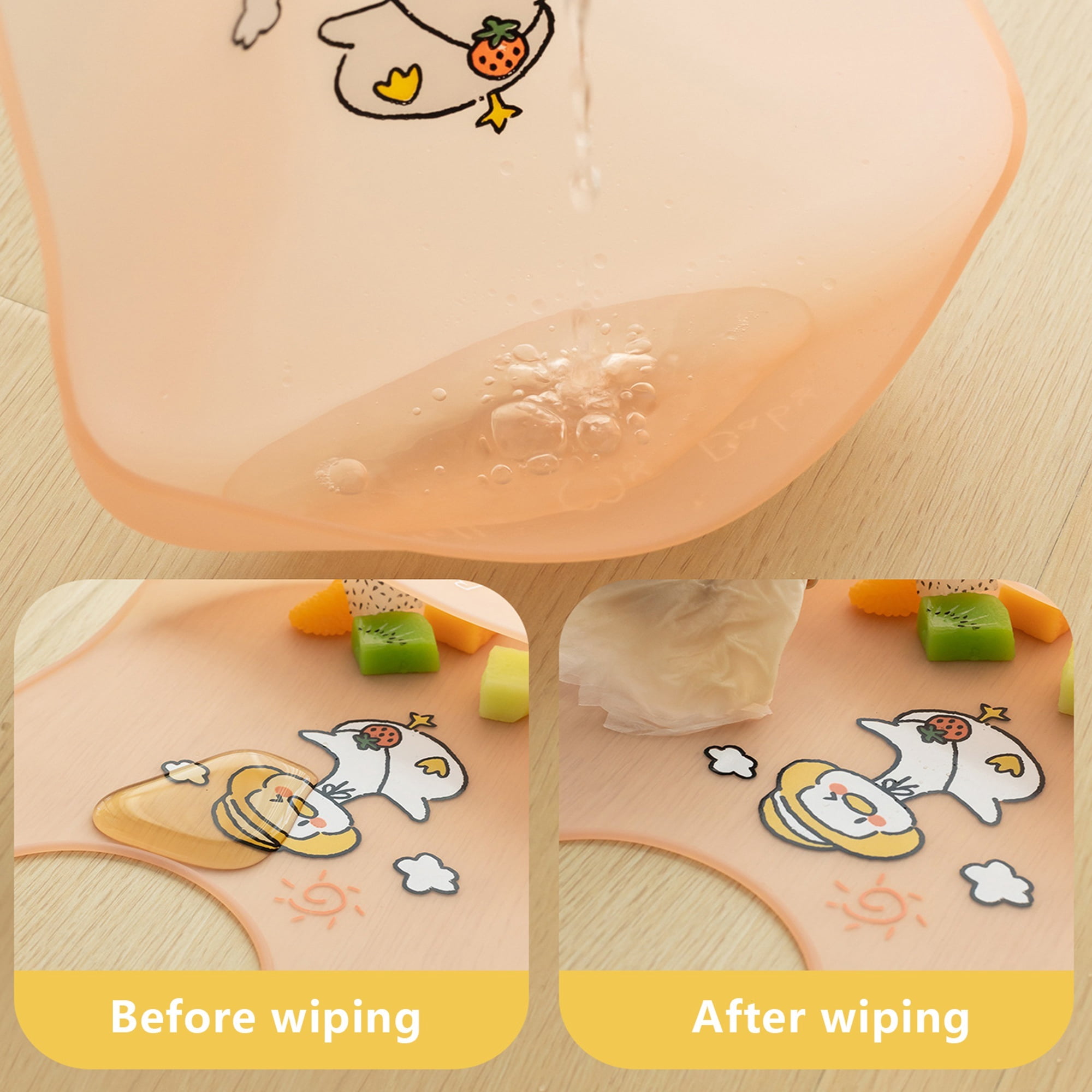 GOLDCOLIN Set of 3 Silicone Bibs for Babies & Toddlers,Soft Adjustable Bibs with Pocket Food Catcher for Baby Girl,Boy