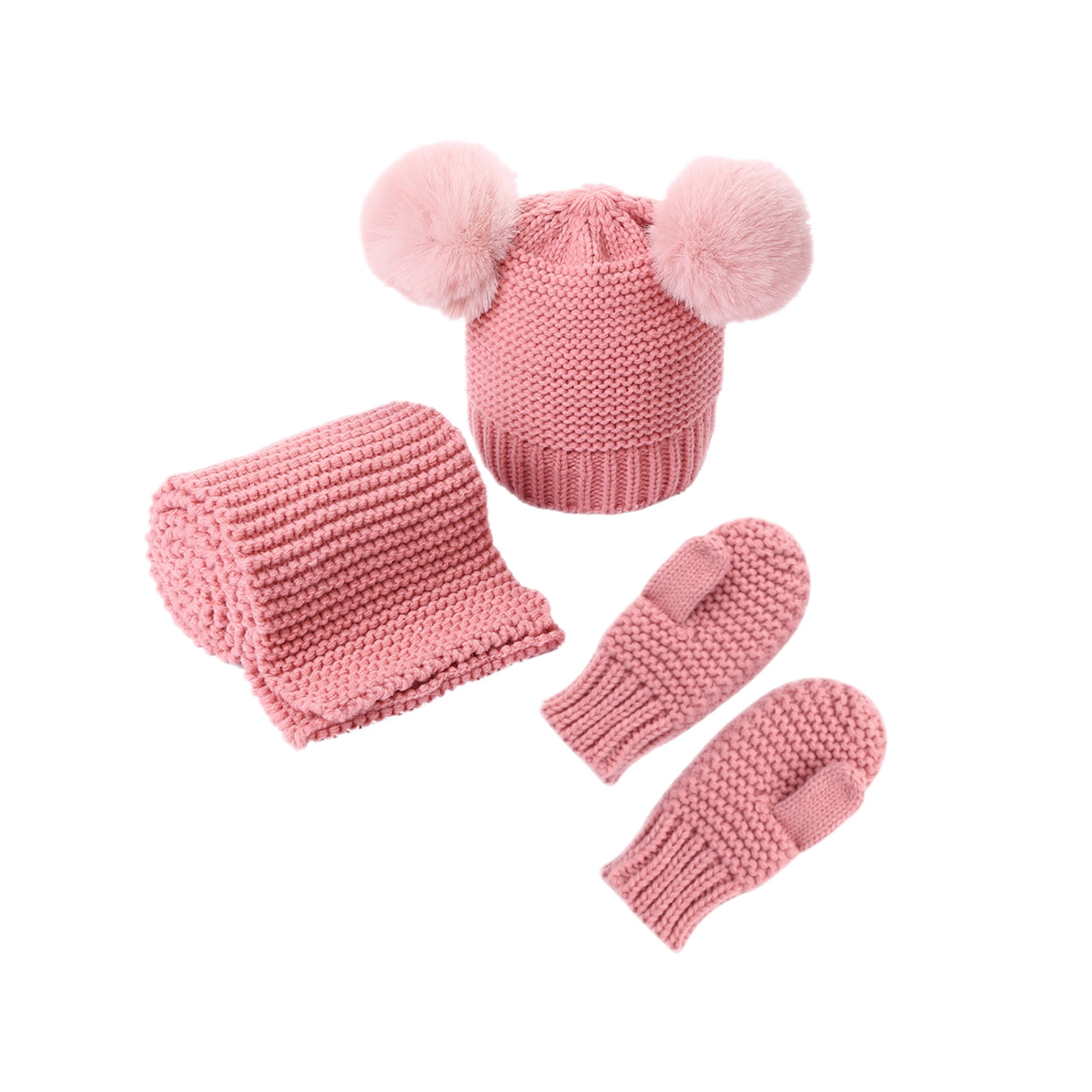 Windfall Kids Winter Beanie Hat Scarf Gloves Set for Baby Girls Boys