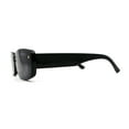 thumbnail image 3 of Womens Mod Rimless Rectangle Plastic Trendy Sunglasses All Black, 3 of 5