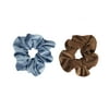 Hairitage Corduroy Hair Scrunchies – Slate Blue and Chocolate, 2PC