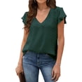 thumbnail image 4 of Top de verano para mujer,Top de manga corta para mujer Top informal para mujer Blusa de manga corta para mujer Funcionalidad inteligente, 4 of 6