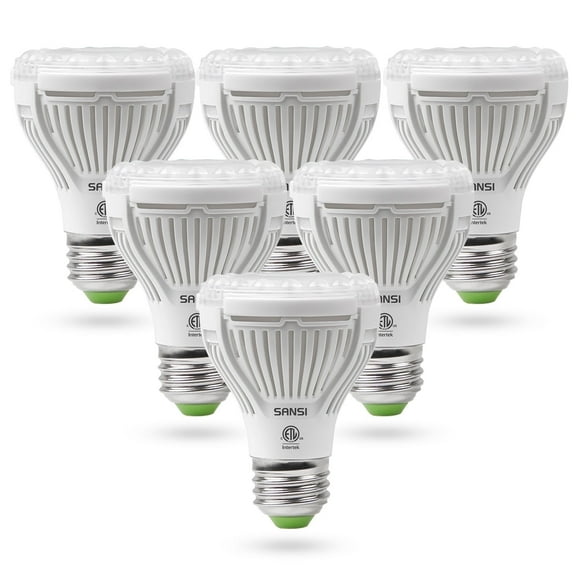SANSI LED Grow Light Bulb for Seeds and Greens, Full Spectrum 10W Grow Light for Plant, 6-Pack