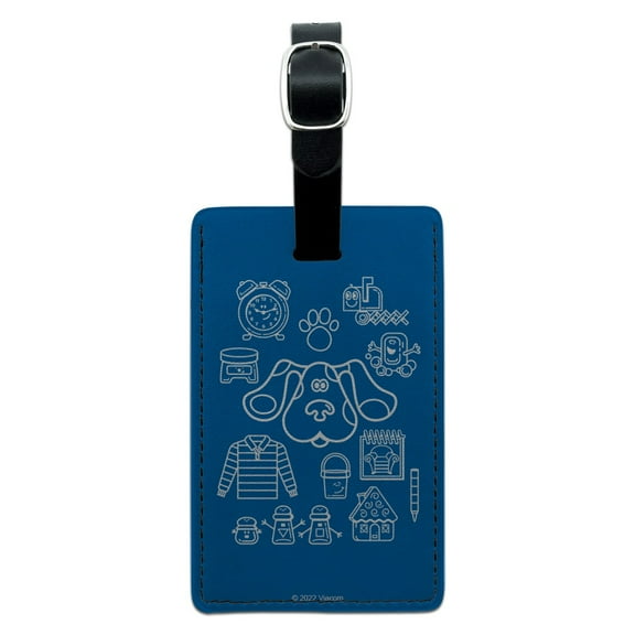 Blue's Clues Iconic Art Rectangle Leather Luggage Card Suitcase Carry-On ID Tag