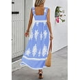 thumbnail image 3 of PRETTYGARDEN Womens Summer Boho Maxi Dress Casual Sleeveless Square Neck Floral Aline Smocked Beach Dresses with Pockets, 3 of 8
