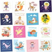 Party Profi Lunch Box Notes for Kids - 60 Adorable Motivational and Cute Inspirational Thinking of You Cards for Girls Lunchbox