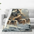 thumbnail image 1 of Balery Wolf Family Winter Wonderland Manta de Felpa Suave y Acogedora – Cobija de Franela Aterciopelada para Cama, Lavable y Cálida para Sofá, Mascotas, Transpirable-40"x30", 1 of 7