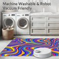 thumbnail image 5 of ODIKA 8'x10' Machine Washable Non-Slip Area Rug, Enchanting with Abstract Curves and Waves High Traffic Rug, Blue, 395746, 5 of 5
