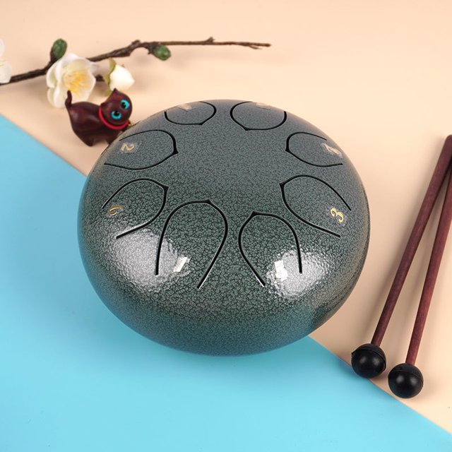 Tambor etéreo de sílabas completas, tambor de loto de 6 pulgadas y 8 tonos, tambor de lengüeta de acero, tambor sin preocupaciones, instrumento de percusión para niños, fuente de iluminación